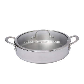 Personalidade antiaderente cabo longo de aço inoxidável wok